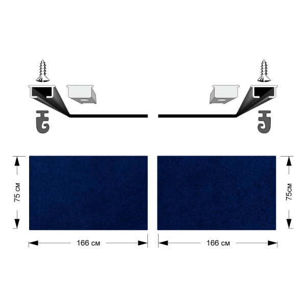 Комплект автоштор с направляющими GZ-2705 Комби (ТОЛЬКО САЛОН) 4 коротких напр.