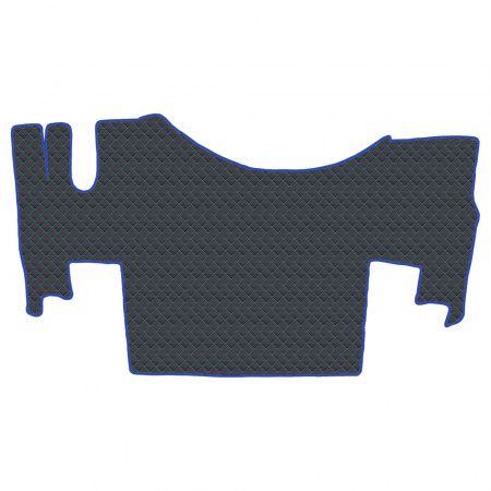 6.8 Коврики стёганные RENAULT GAMA T от 2014  (ровный пол, пассажирское сиденье пневмо)  (Классик Черный строчка Синяя)