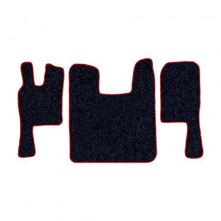 67-Коврики ворсовые SCANIA 124 (после 2010г) -(ABTC 3 коврика. АТ) (Карлайт (Синий) кант Красный)