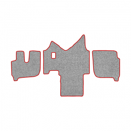 61-Коврики ворсовые IVECO Stralis широкая кабина -(АВС 3 коврика. МТ) (UPP-8 (Серый) кант Красный)