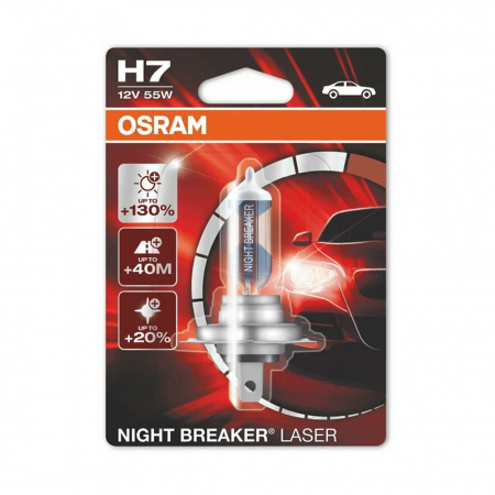 Автомобильная лампа Osram Night Breaker Laser H7 12V- 55W (PX26d) +130% света (2 шт.) 64210NBL-HCB