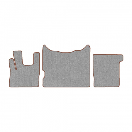 53/1-Коврики ворсовые DAF 105 (увеличенная шахта) -(ABTC 3 коврика. АТ) (UPP-6 (Серый) кант Коричневый)