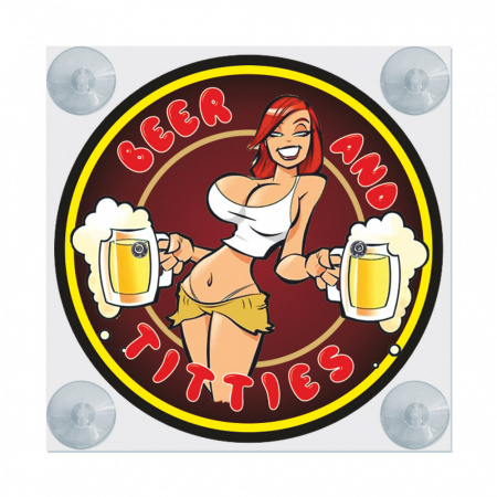 Табличка светодиодная "Лайт-бокс" мини на лобовое стекло (№53 BEER & TITIES)