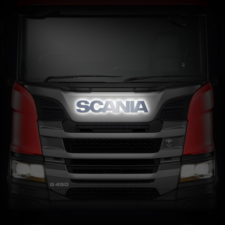 Светодиодная надпись-логотип для грузовиков SCANIA (820х125мм)