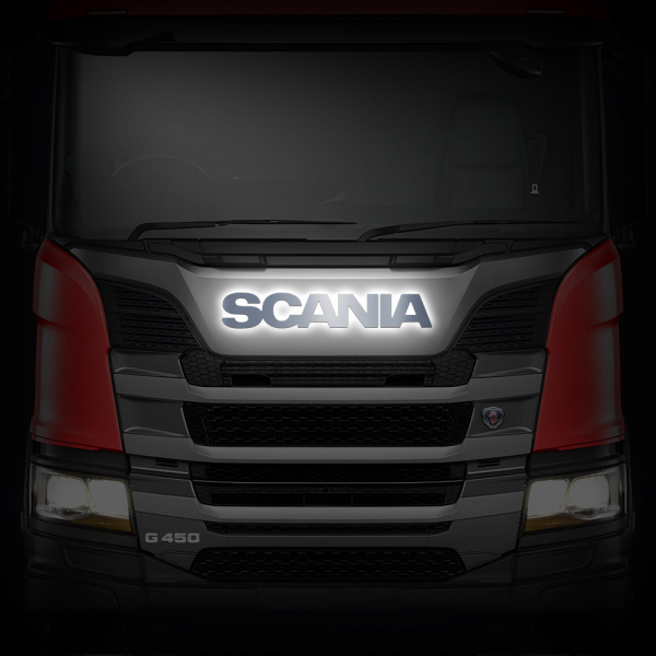 Светодиодная надпись-логотип для грузовиков SCANIA (820х125мм)