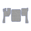 12-Коврики ворсовые VOLVO FH после 2009г -(АВС 3 коврика. МТ) (UPP-8 (Серый) кант Синий)
