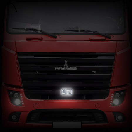 Светодиодная эмблема "Зубр" на капот MAZ EURO (Простор) (105х205мм)