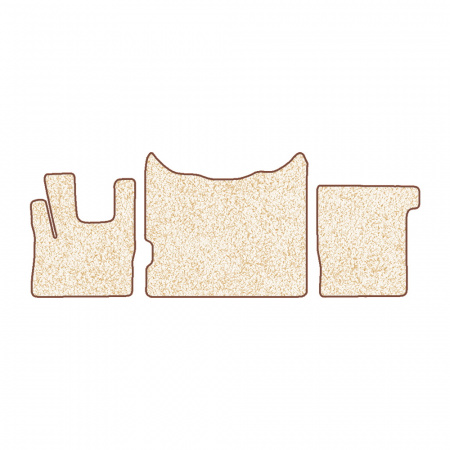 53/1-Коврики ворсовые DAF 105 (увеличенная шахта) -(ABTC 3 коврика. АТ) (Фортуна (Бежевый) кант Коричневый)