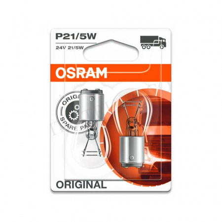 Лампа OSRAM 7537-02B P21/5W 24V-21/5W (BАY15d) (блистер 2шт.)