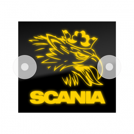 Табличка светодиодная 14x15 (желтая) на лобовое стекло (12v) (SCANIA)
