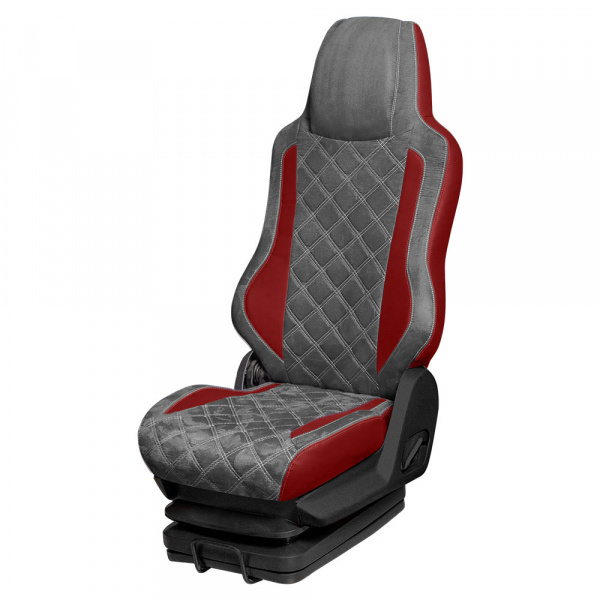 83 Чехлы Люкс VOLVO FH-13 от 2013 (2 ремня) 2 выс.сид. с рычагами откидывания спинки