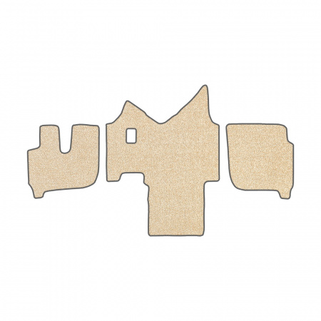 61-Коврики ворсовые IVECO Stralis широкая кабина -(АВС 3 коврика. МТ) (UPP-8 (Бежевый) кант Серый)