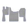 23-Коврики ворсовые SCANIA G (2011-2015) -(ABTC 3 коврика. АТ) (UPP-8 (Серый) кант Синий)