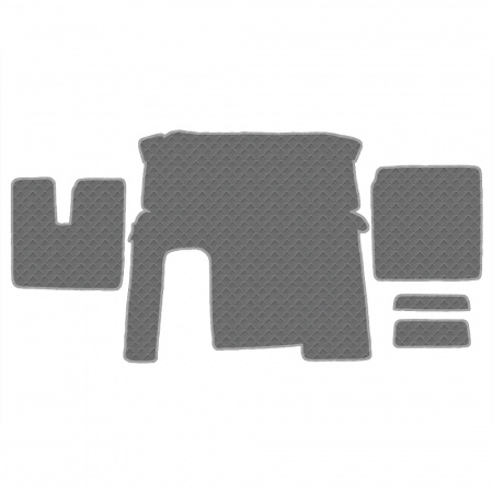 4.5 Коврики стёганные MAN TGX от 2007  (АТ, 1 полка, холодильник)  (Классик Серый)