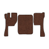 12-Коврики ворсовые VOLVO FH после 2009г -(АВС 3 коврика. МТ) (Фортуна (Коричневый) кант Черный)