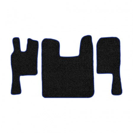 67-Коврики ворсовые SCANIA 124 (после 2010г) -(ABTC 3 коврика. АТ) (UPP-8 (Черный) кант Синий)