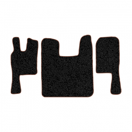 67-Коврики ворсовые SCANIA 124 (после 2010г) -(ABTC 3 коврика. АТ) (Фортуна (Черный) кант Коричневый)