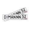 Автомобильный сувенирный номер DIMANNN 52 (белый)