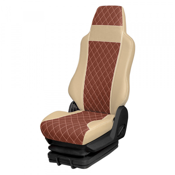 28 Чехлы Премиум VOLVO FH-12, FM-12 от 2003 (без ремней ) 2 выс.сид. с рычагами откидывания спинки