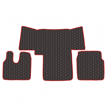 4.2 Коврики стёганные MAN TGL TGM TGS TGA от 2000 (АТ) 410  (Премиум Черный строчка Красная)