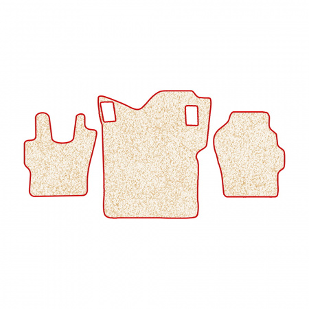 24-Коврики ворсовые SCANIA Р -(ABTC 3 коврика. АТ) (Фортуна (Бежевый) кант Красный)