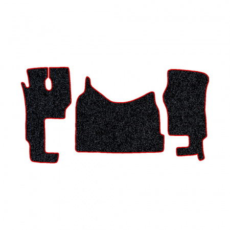 48-Коврики ворсовые MERCEDES ACTROS ЕВРО-5 (2007) МР2-МР3 -(ABTC 3 коврика. АТ) (Карлайт (Серый) кант Красный)