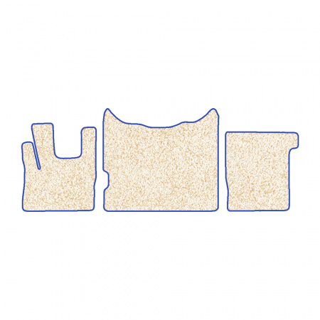 53/1-Коврики ворсовые DAF 105 (увеличенная шахта) -(ABTC 3 коврика. АТ) (Фортуна (Бежевый) кант Синий)