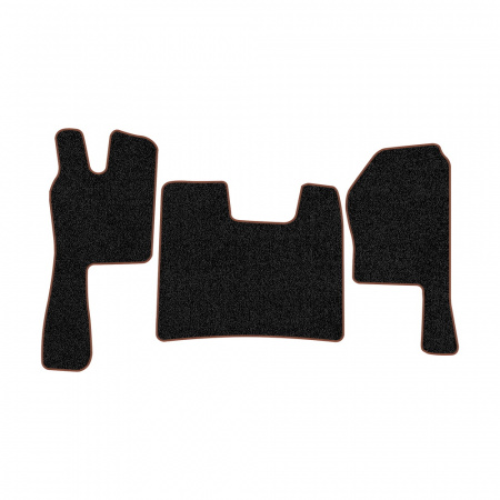 21-Коврики ворсовые SCANIA R  -(ABTC 3 коврика. АТ) (UPP-8 (Черный) кант Коричневый)