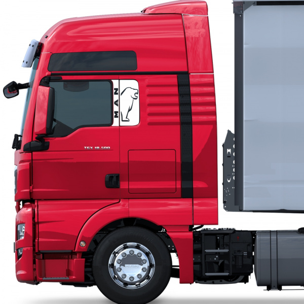 Накладки из нержавеющей стали "Лев №1" на фальшокна и стойки дверей MAN NKN-209