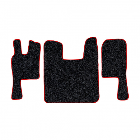 67-Коврики ворсовые SCANIA 124 (после 2010г) -(ABTC 3 коврика. АТ) (Карлайт (Серый) кант Красный)