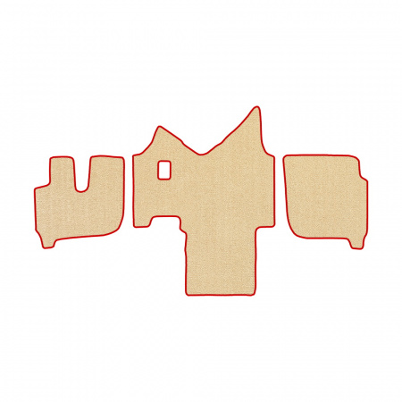 61-Коврики ворсовые IVECO Stralis широкая кабина -(АВС 3 коврика. МТ) (UPP-6 (Бежевый) кант Красный)