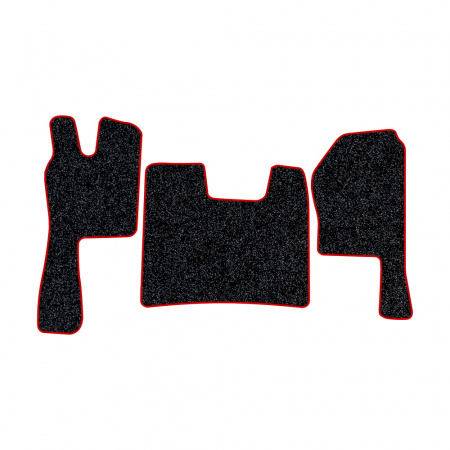 21-Коврики ворсовые SCANIA R  -(ABTC 3 коврика. АТ) (Карлайт (Серый) кант Красный)