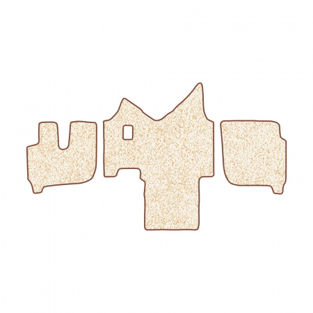 61-Коврики ворсовые IVECO Stralis широкая кабина -(АВС 3 коврика. МТ) (Фортуна (Бежевый) кант Коричневый)