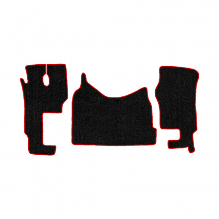 48-Коврики ворсовые MERCEDES ACTROS ЕВРО-5 (2007) МР2-МР3 -(ABTC 3 коврика. АТ) (UPP-6 (Черный) кант Красный)