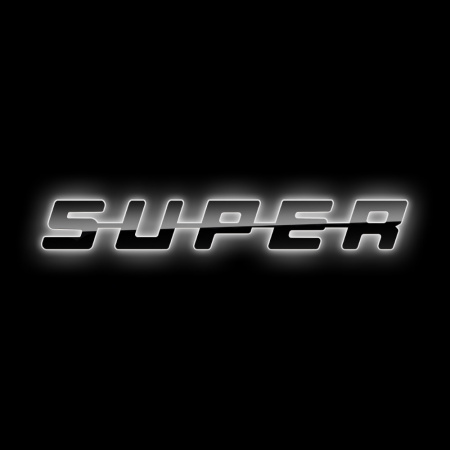 Буквы SDP (пластик) черный на капот SUPER (450*65) (Белый)