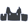 3.13 Коврики стёганные Scania 6 ser. G  (AT/MT)  (Премиум Черный строчка Синяя)