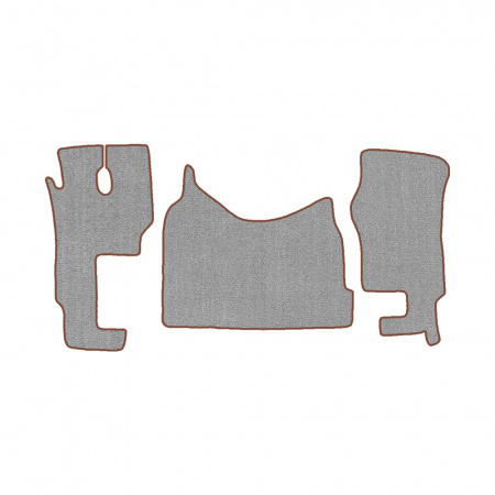 48-Коврики ворсовые MERCEDES ACTROS ЕВРО-5 (2007) МР2-МР3 -(ABTC 3 коврика. АТ) (UPP-6 (Серый) кант Коричневый)