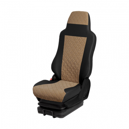 119 Чехлы ЭКО FORD F-MAX  (2 ремня) 2 выс.сид (Классик Черный+МФ_Бежевая)