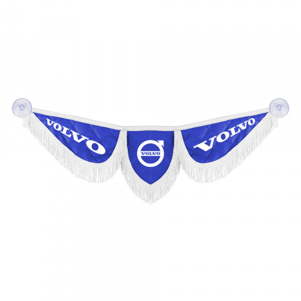 Вымпел тройной кожаный "Крылья" на лобовое стекло