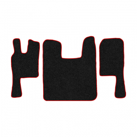 67-Коврики ворсовые SCANIA 124 (после 2010г) -(ABTC 3 коврика. АТ) (UPP-3 (Черный) кант Красный)
