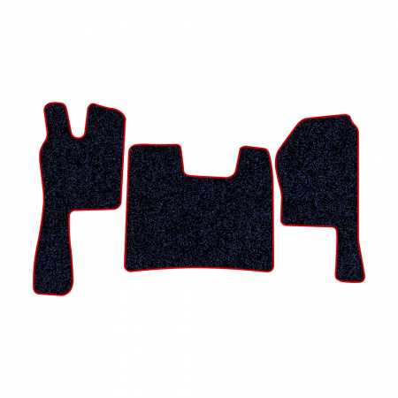 21-Коврики ворсовые SCANIA R  -(ABTC 3 коврика. АТ) (Карлайт (Синий) кант Красный)
