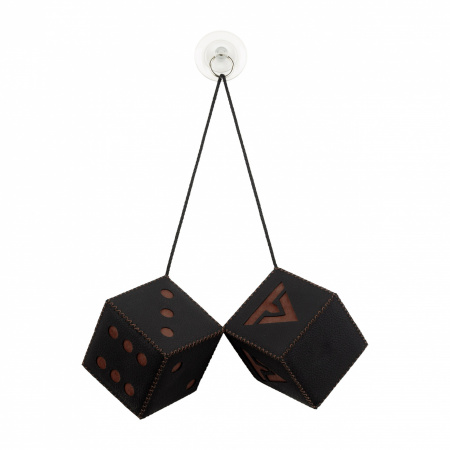 Кубики кожаные на присоске (8х8см) VITA TRUCK (DakotaBlack+АликКоричневый)