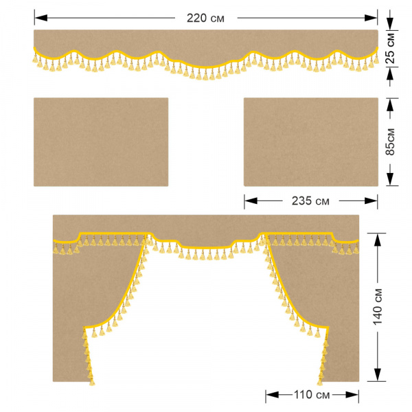 Комплект автоштор DAF XF 105 от 2006г.в.