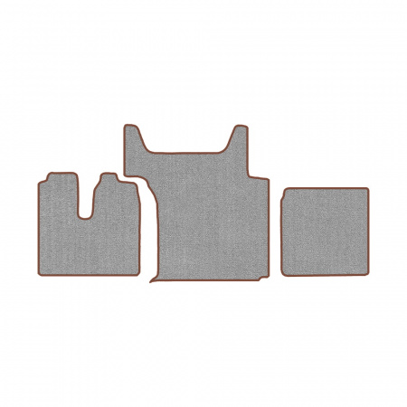 105/1 (хол-к)-Коврики ворсовые Sitrak G7/C7H -(АВС 3 коврика. МТ) (UPP-6 (Серый) кант Коричневый)