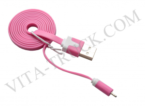 USB кабель microUSB для мобильных устройств (1м. плоский)  (№008)