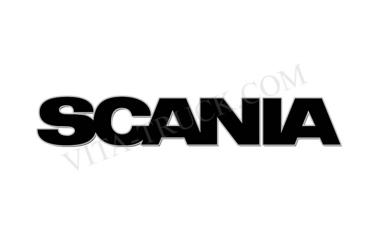 Надпись с подсветкой на капот Scania в черной пленке