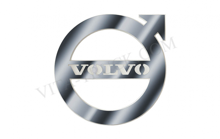 Эмблема с подсветкой на капот VOLVO FH-16 (логотип Ø168+лучи)