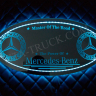 Панель на спальник Mercedes Овал зеркальный RGB (750х400)